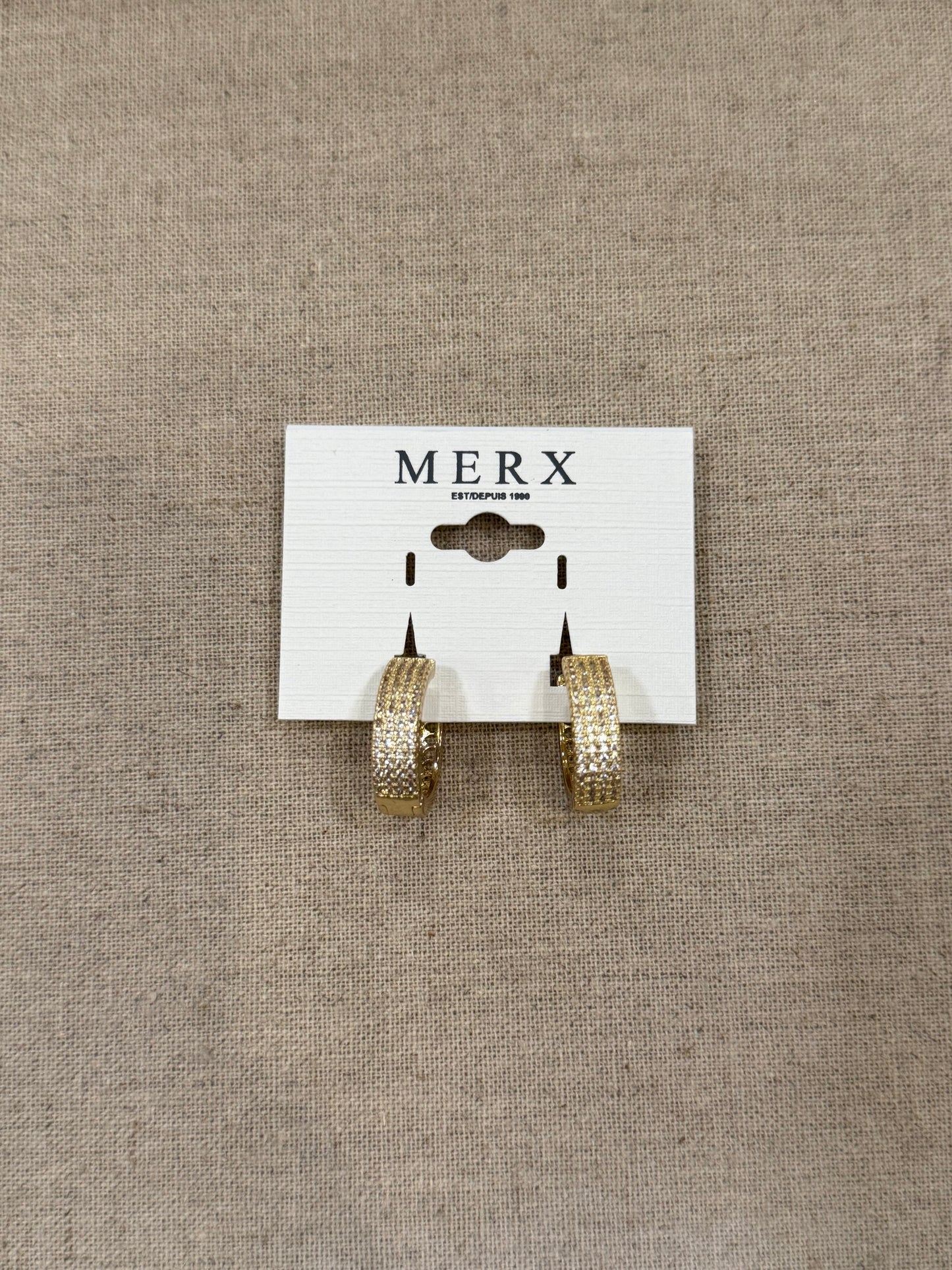 Merx Gold Sparkly Hoop Earrings