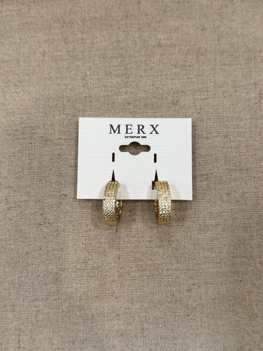 Merx Gold Sparkly Hoop Earrings