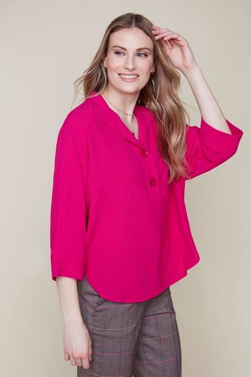 Renuar Button Collar Blouse