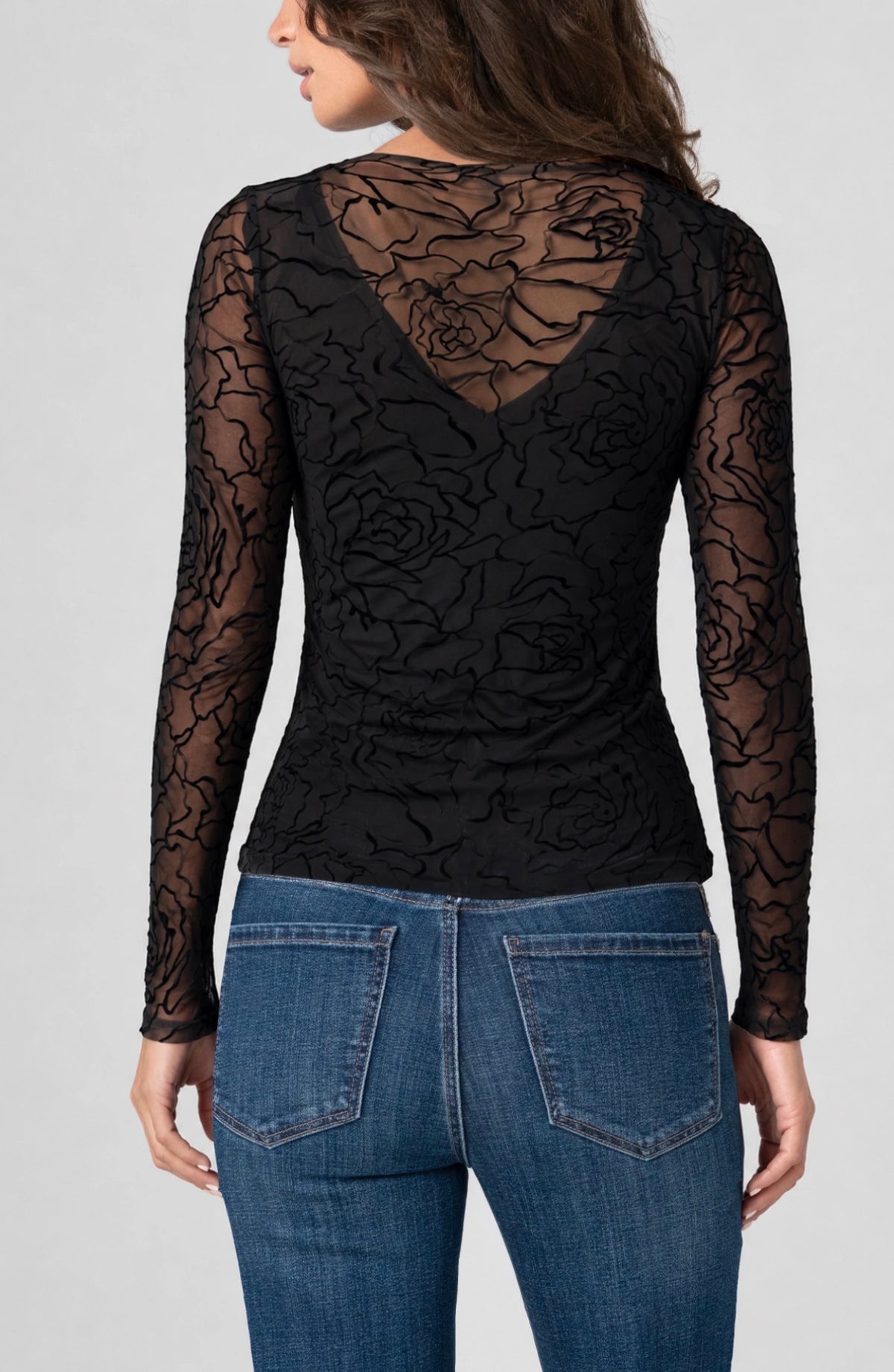 Liverpool Layered Rose Print Top