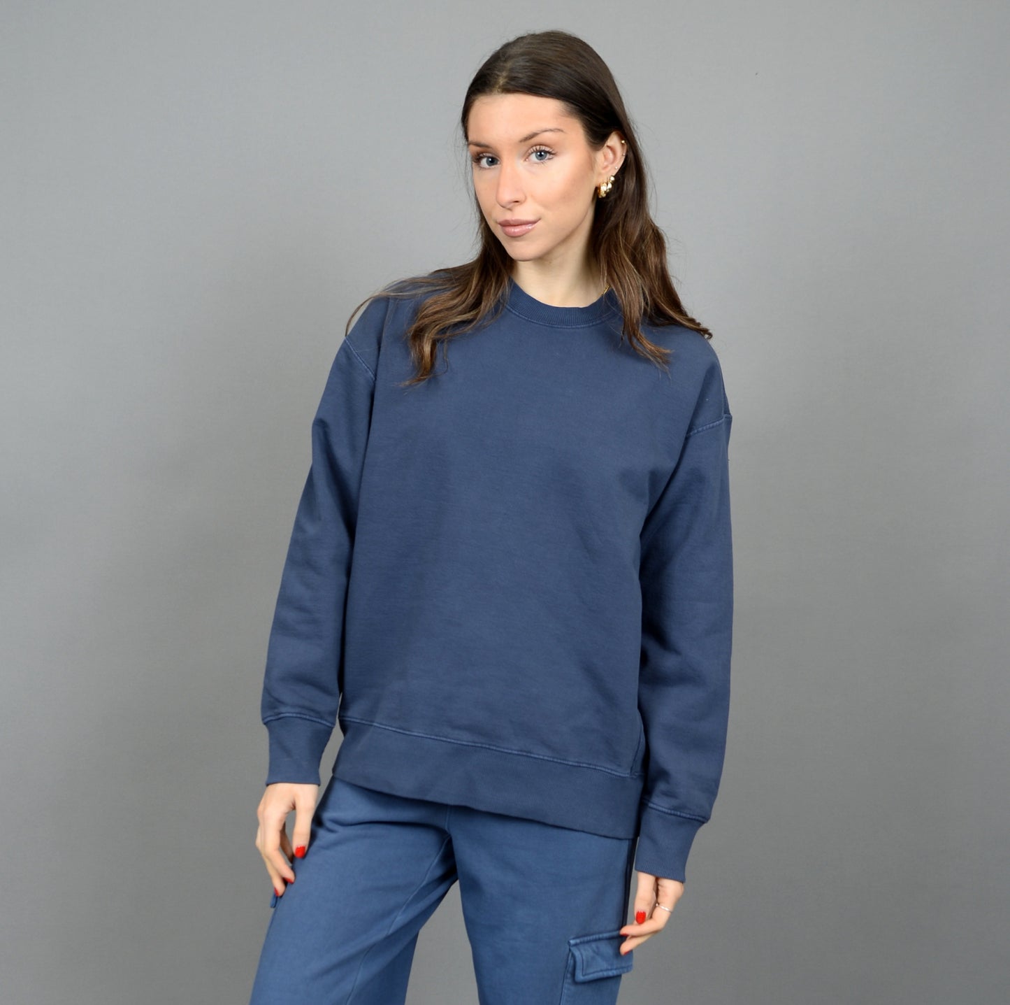 RD Style Christa Fleece Crewneck/Sweatshirt Dark Blue