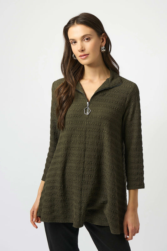 Joseph Ribkoff Textured Knit A-Line Tunic Avocado 253028