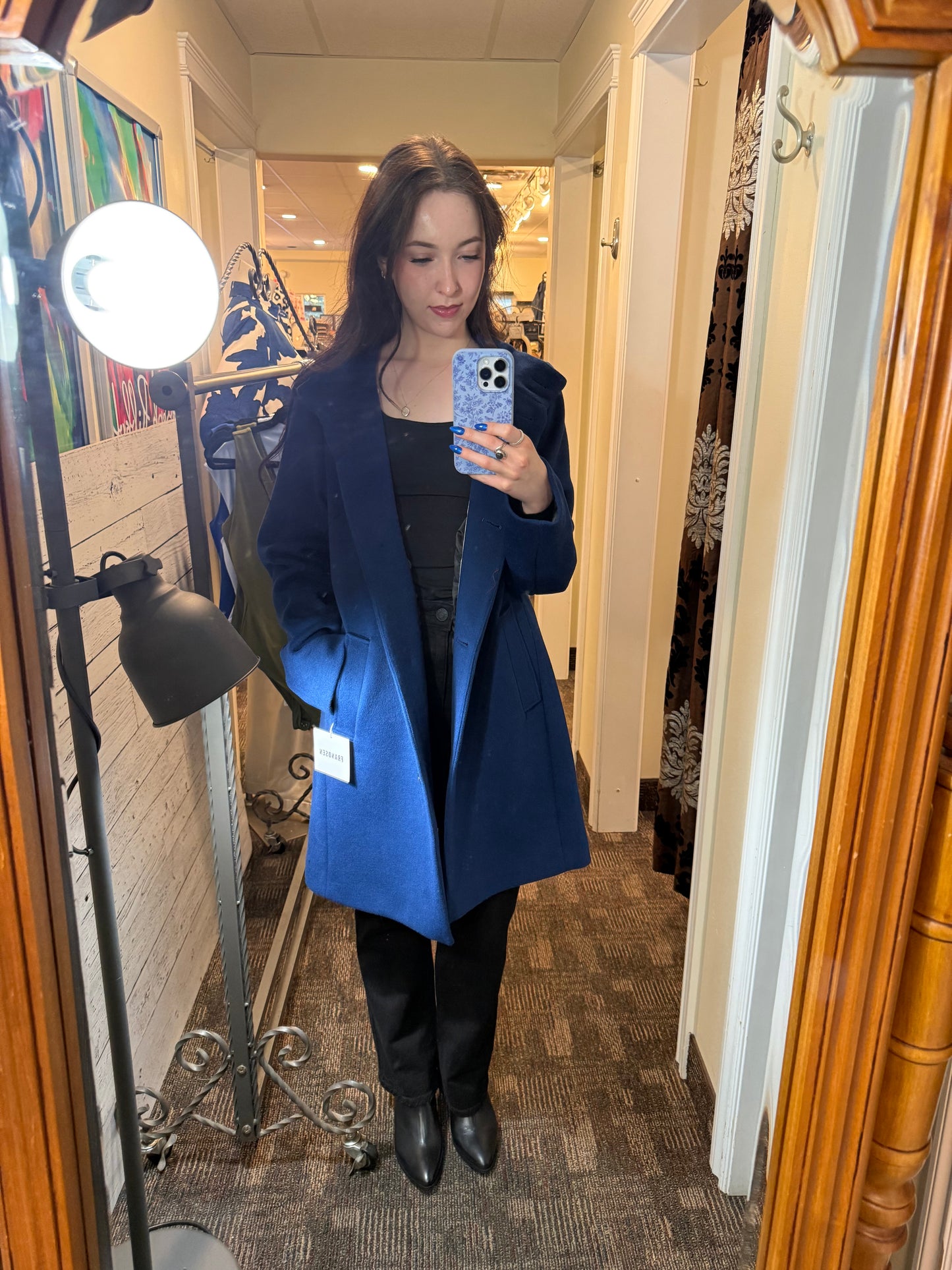 Frandsen Long Wool Coat Blue