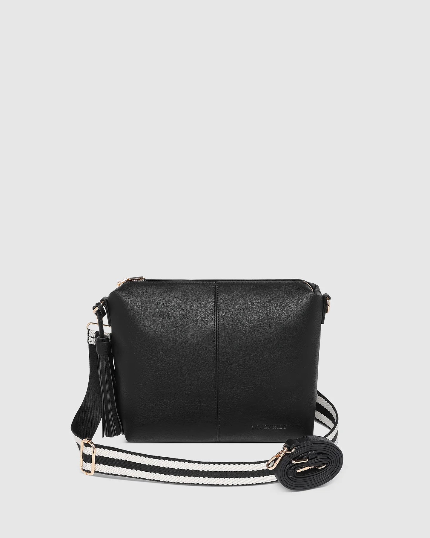 Louenhide Kasey Stripe Crossbody Bag Black