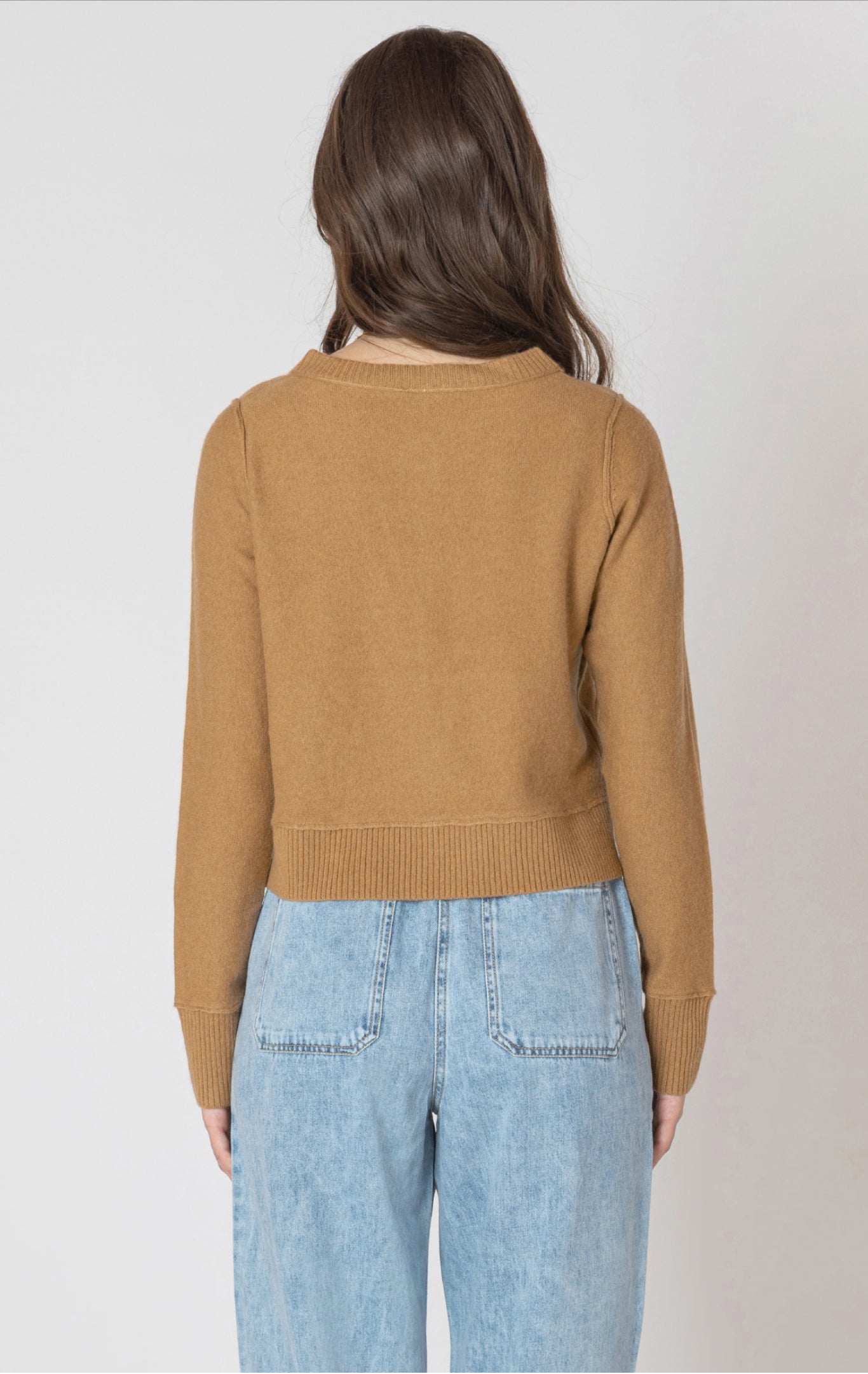 Dex Easy Crewneck Cardigan Toffee