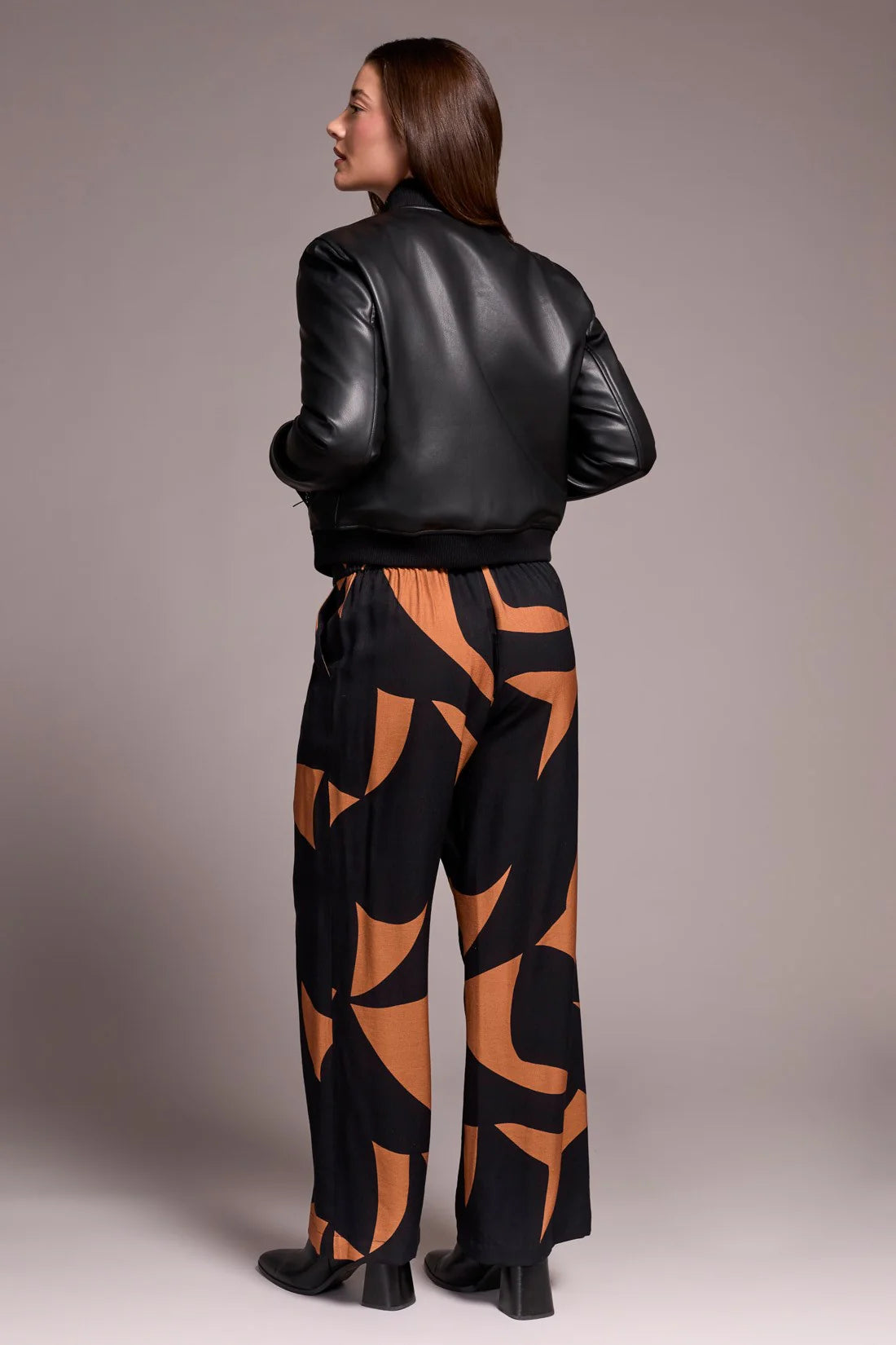 Tribal Soft Faux Leather Bomber Jacket