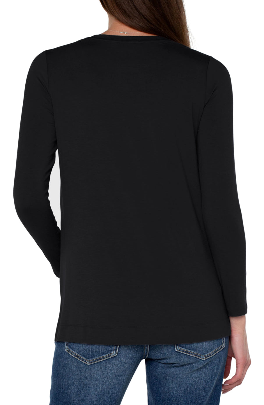 Liverpool Scoop Neck Top Black