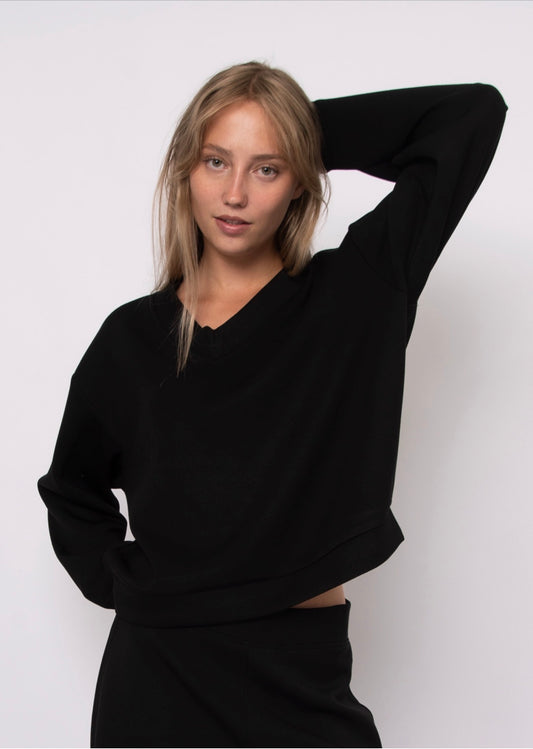 RD Style Vy Soft Knit V-Neck Pullover Black