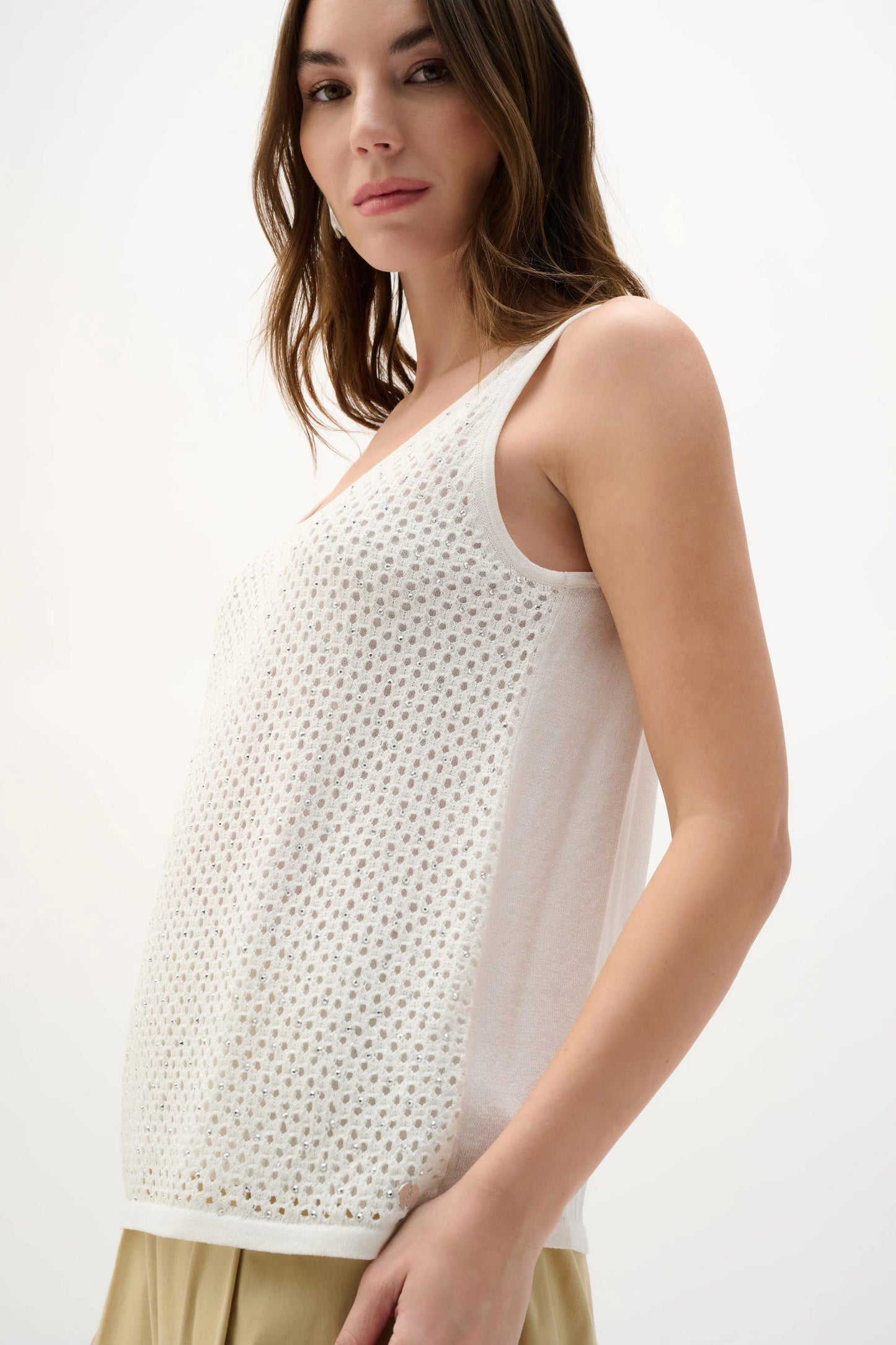 Joseph Ribkoff Embellished Knit Camisole Vanilla 262957