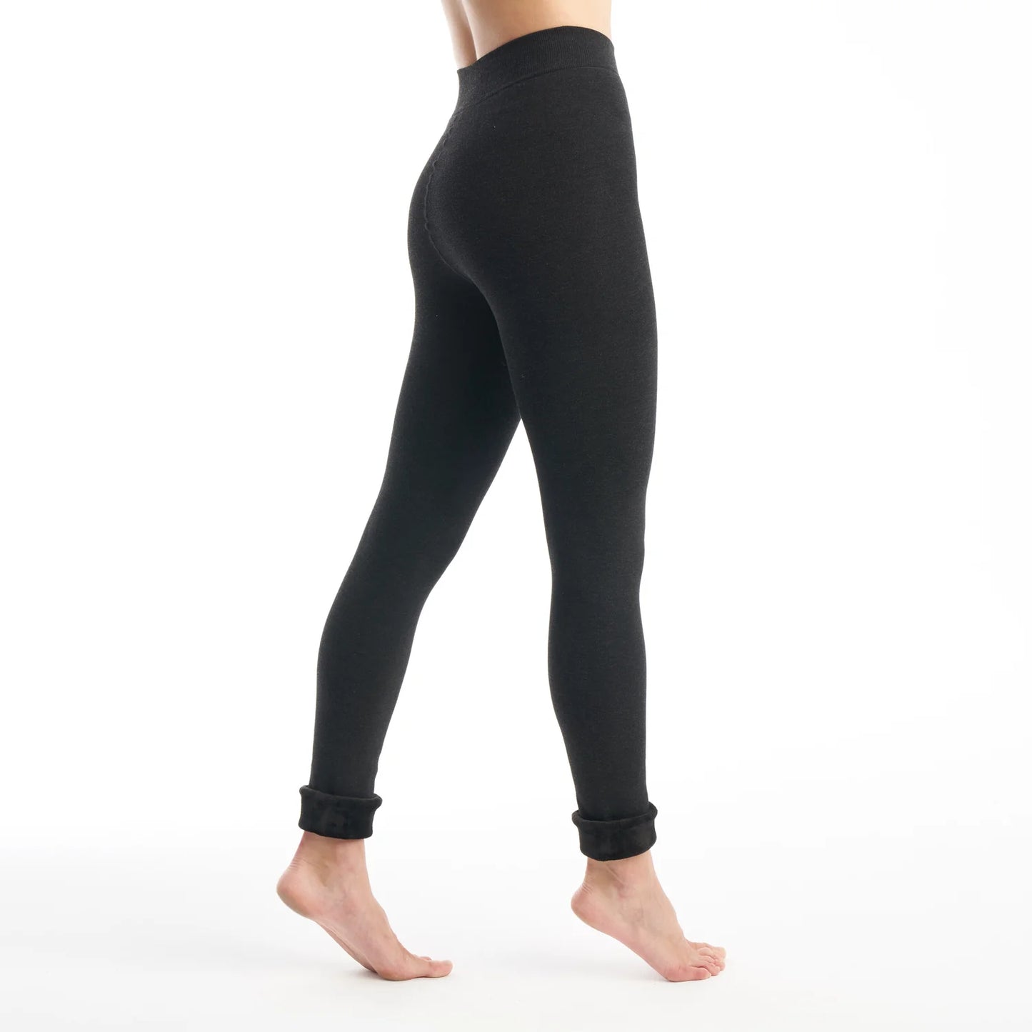 Lemon Lightweat Faux Fur Lined Leggings Charcoal