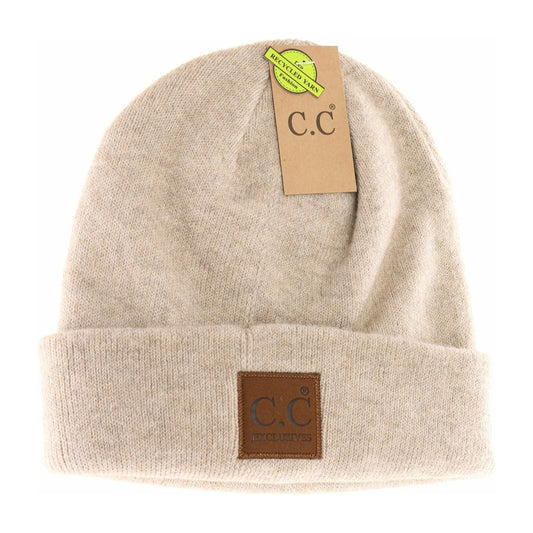 C.C Soft Ribbed Beanie Beige