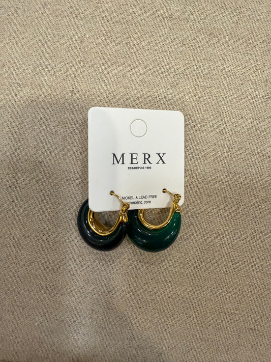 Merx Green Hoop Earrings