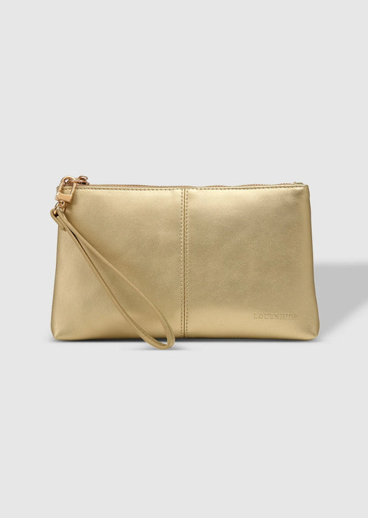 Louenhide Mimi Metallic Clutch Gold