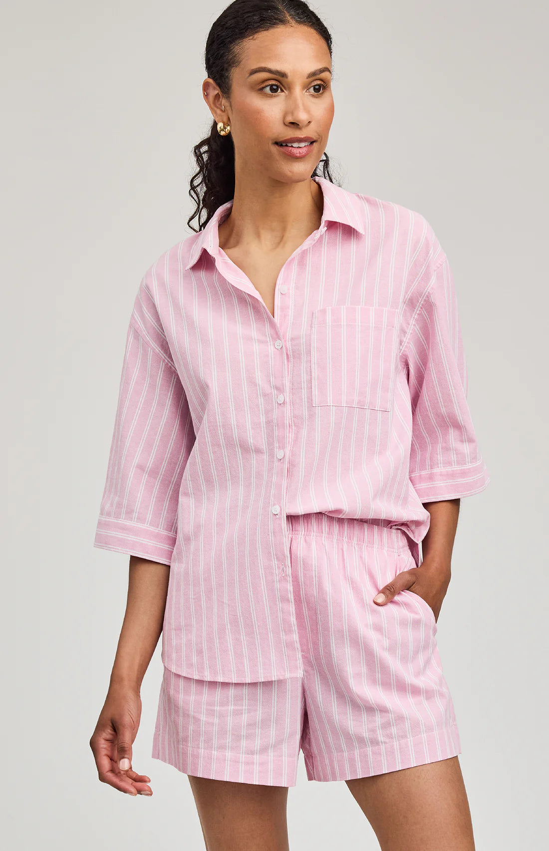Gentle Fawn Blaine Button Down Shirt Carnation Stripe
