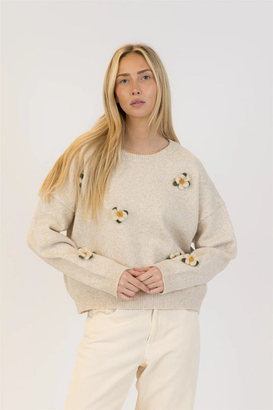 Lyla & Luxe Holly Flower Sweater