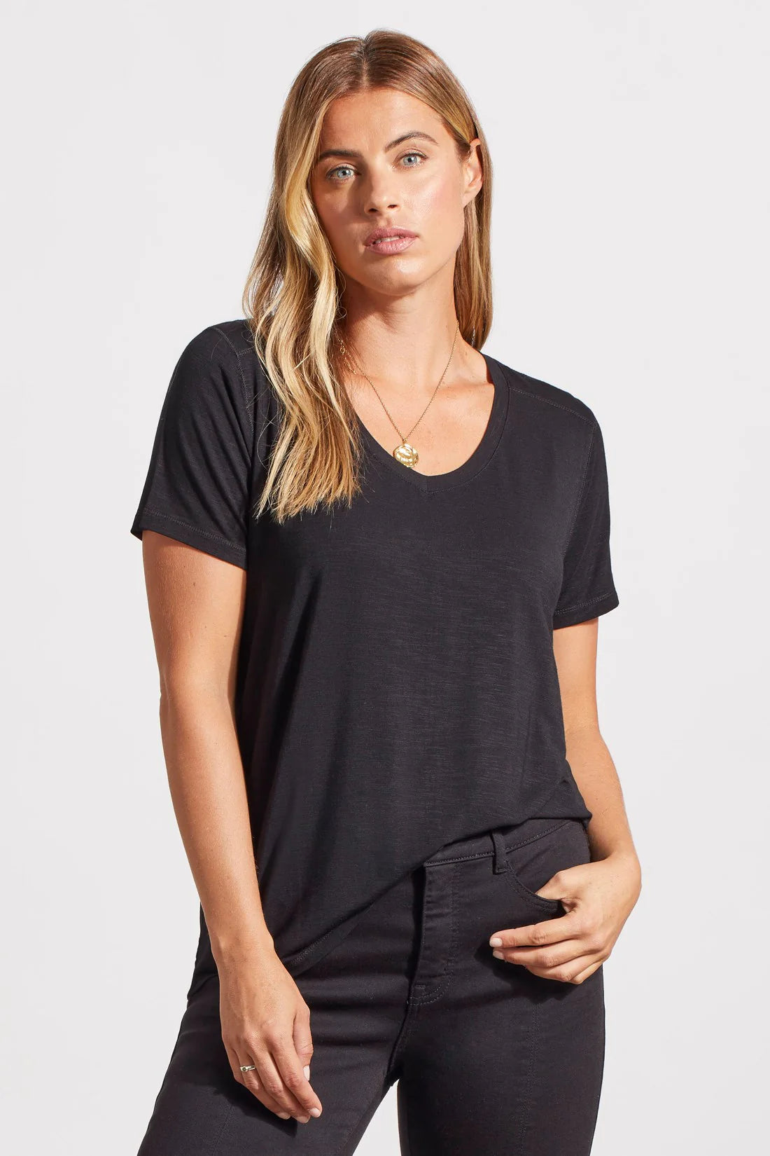 Tribal V-Neck Soft Tee Black