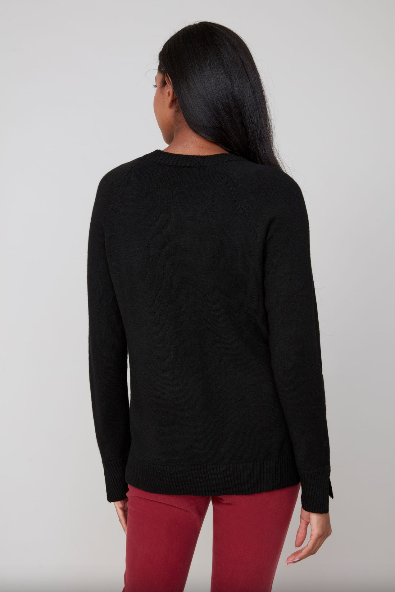 Renuar Round Neck Knit Sweater Black
