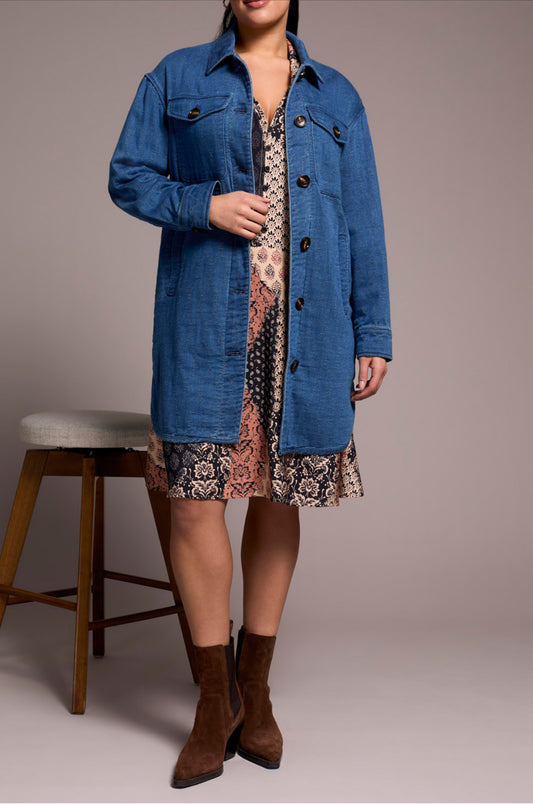 Tribal Quilted Button Up Jacket Bluebliss