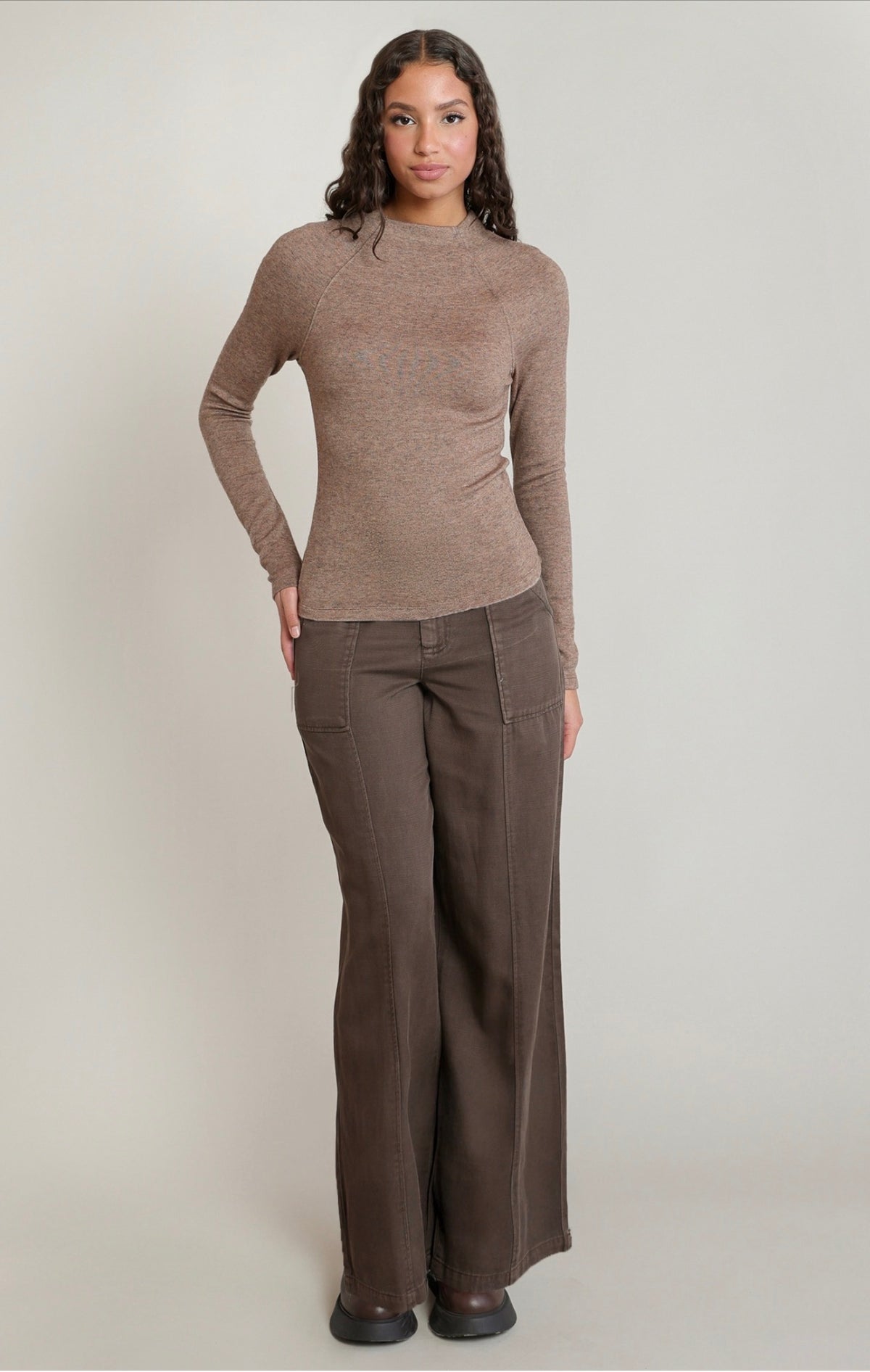Dex Twill Wide Leg Pants Chesnut