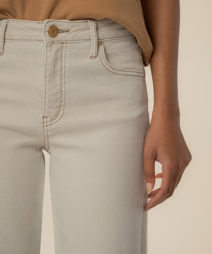 Kut Charlotte High Rise Wide Leg Jeans Ecru