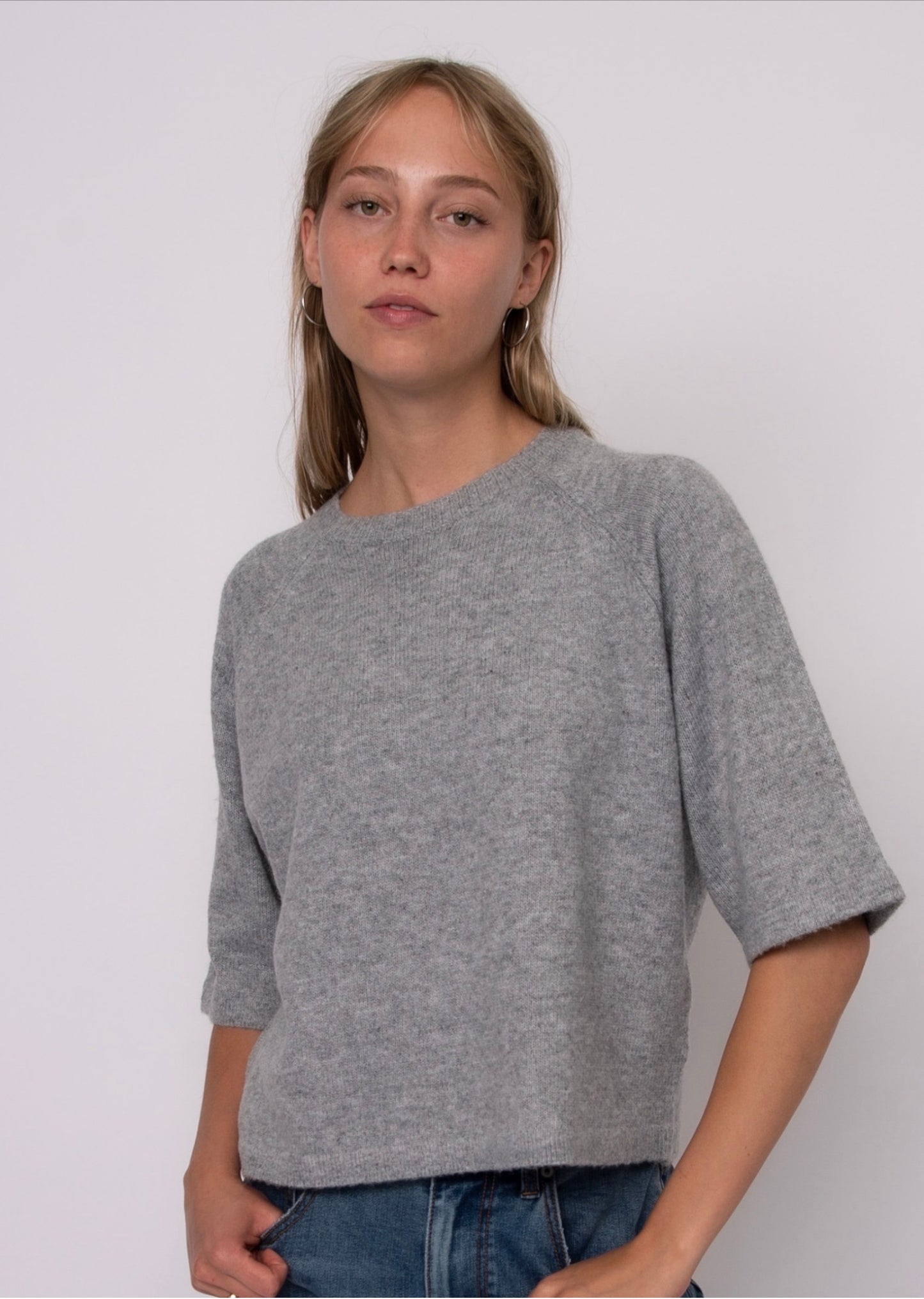 RD Style Ulla Raglan Sleeve Sweater Grey