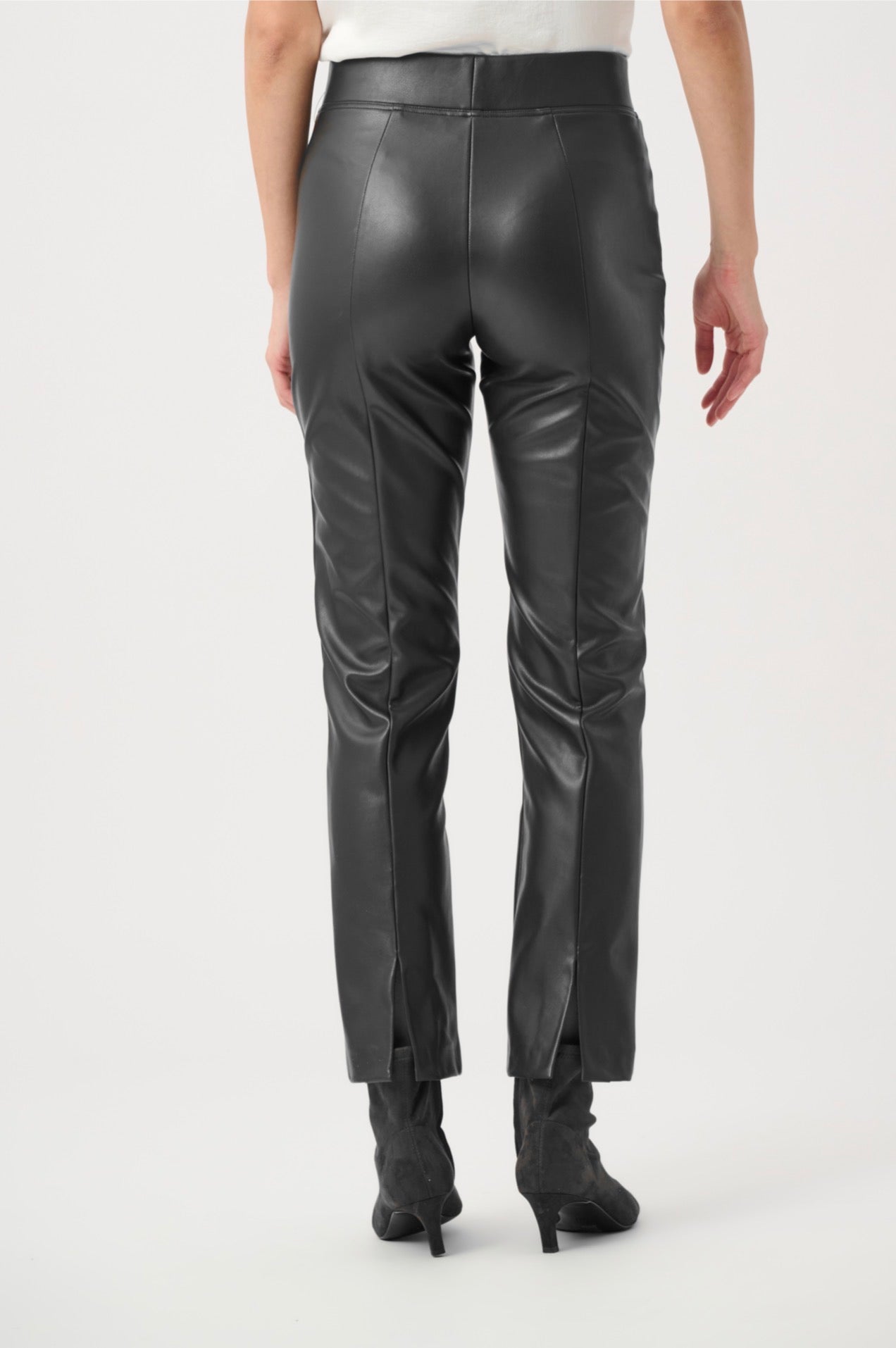 Joseph Ribkoff Bonded Leatherette Straight Pull-On Pants Black 263232