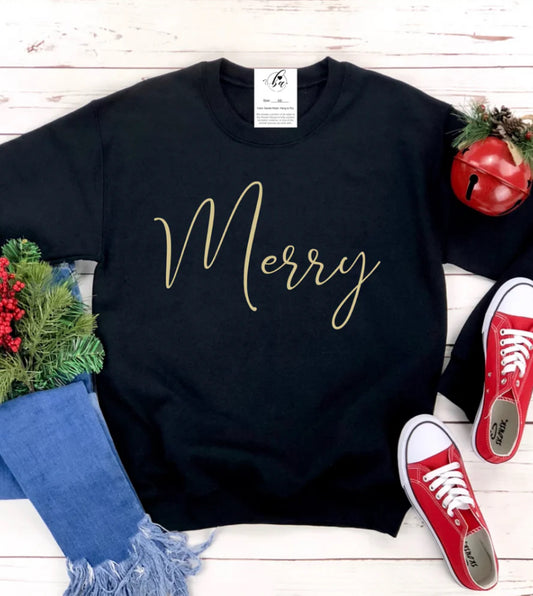 Merry Glitter Crewneck Black