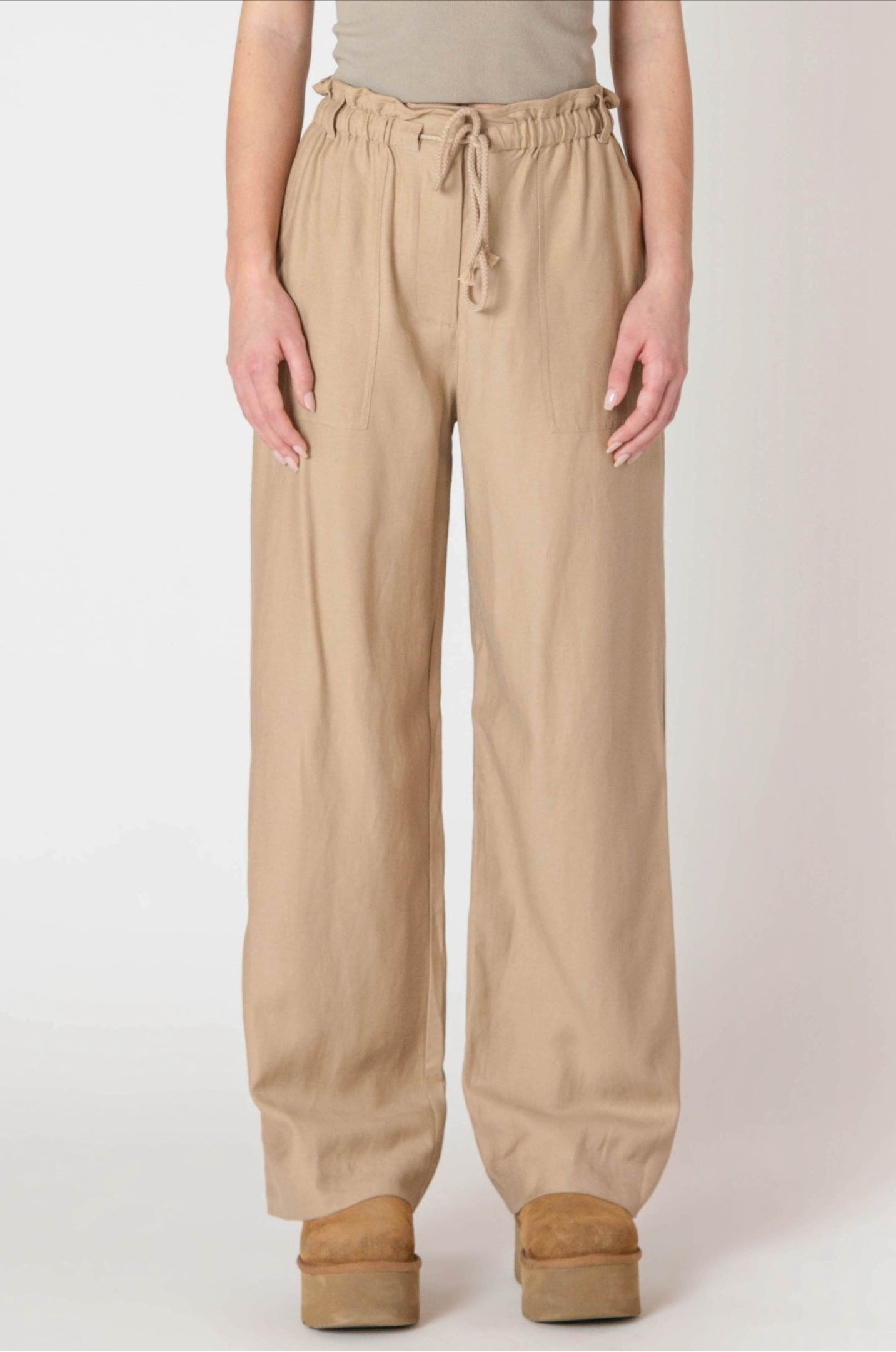 Room 34 Wide Leg Flowy Pants Safari