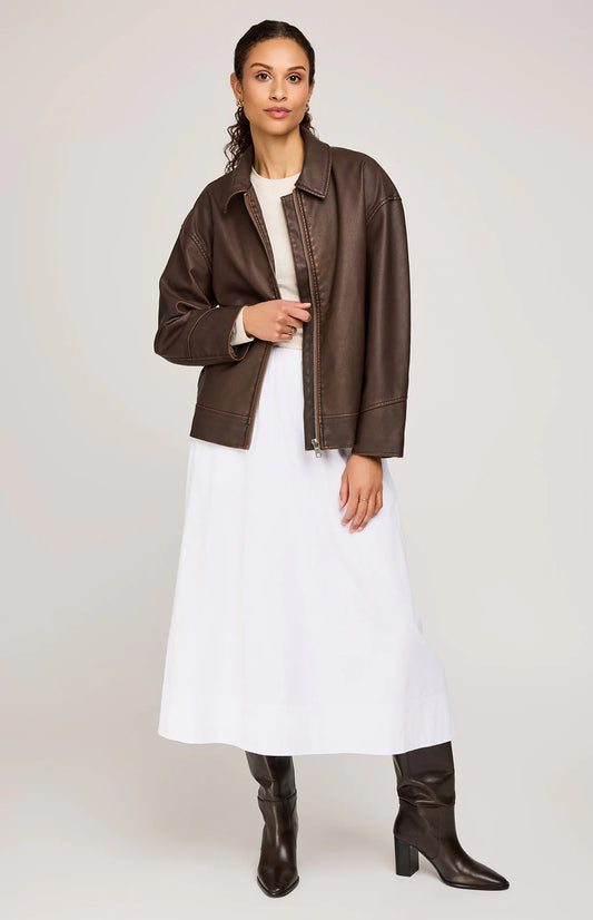 Gentle Fawn Audrey Faux Leather Jacket Chocolate