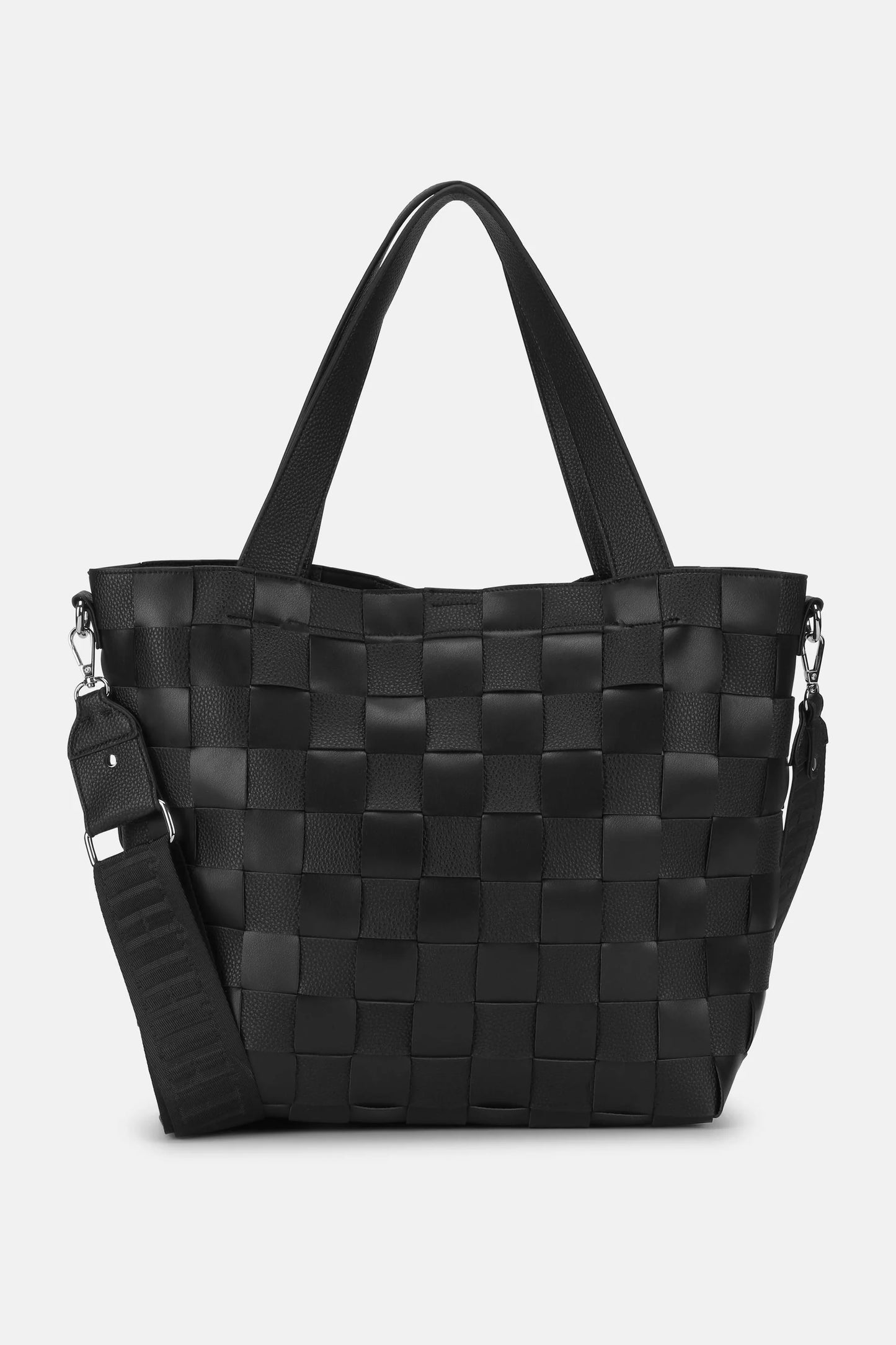 Ilse Jacobsen Braided Cross Body Tote Bag Black