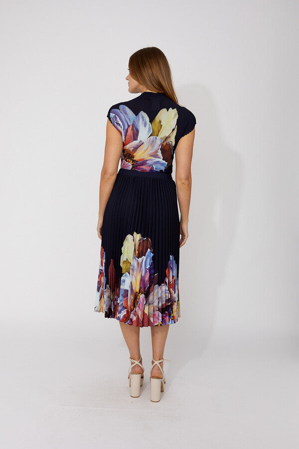 Frank Lyman Pleated Floral Midi Skirt Style 266552