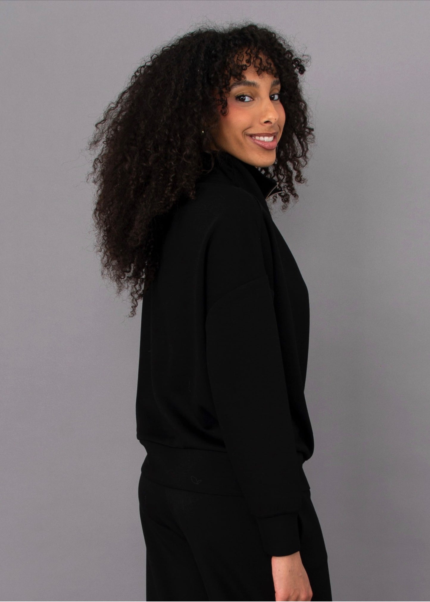 RD Style Seanni Soft Knit Half-Zip Pullover Black