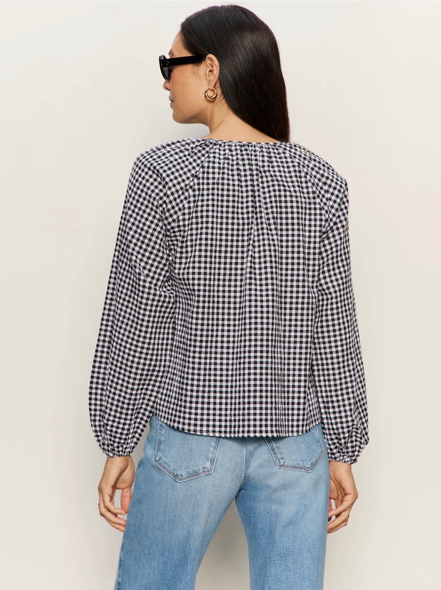 Sanctuary Perfect Gingham Button Blouse