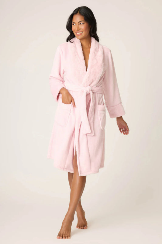 PJ Salvage Luxe Plush Robe Ballet Pink