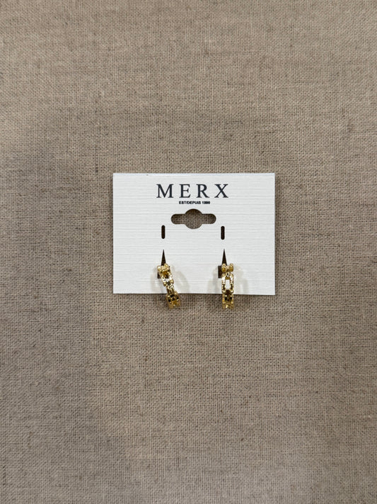Merx Gold Chain Huggie Earrings