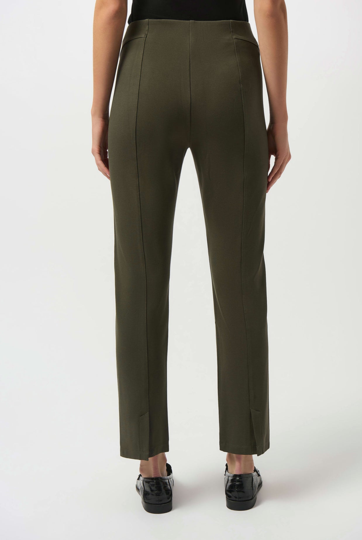 Joseph Ribkoff Heavy Knit Slim Fit Pull-On Pants Avocado 253920