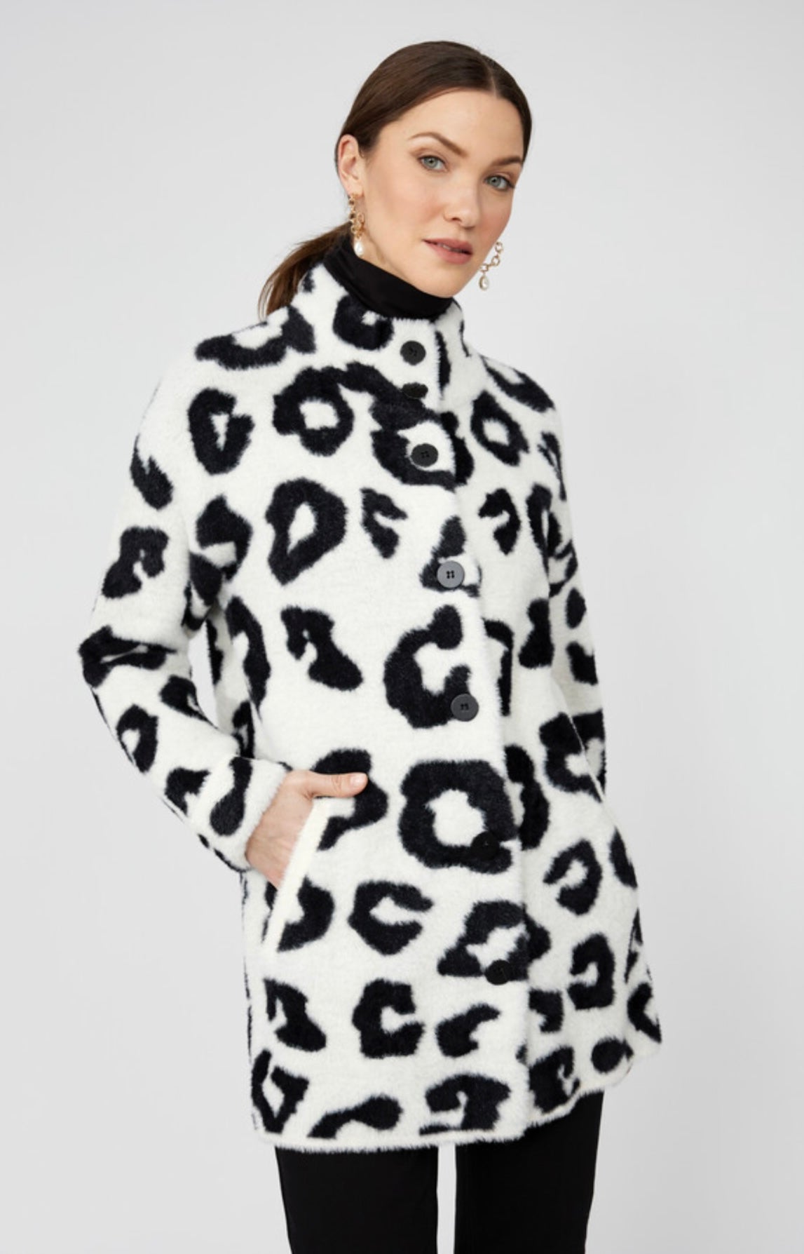 Animal Print High-neck Top Style 253723