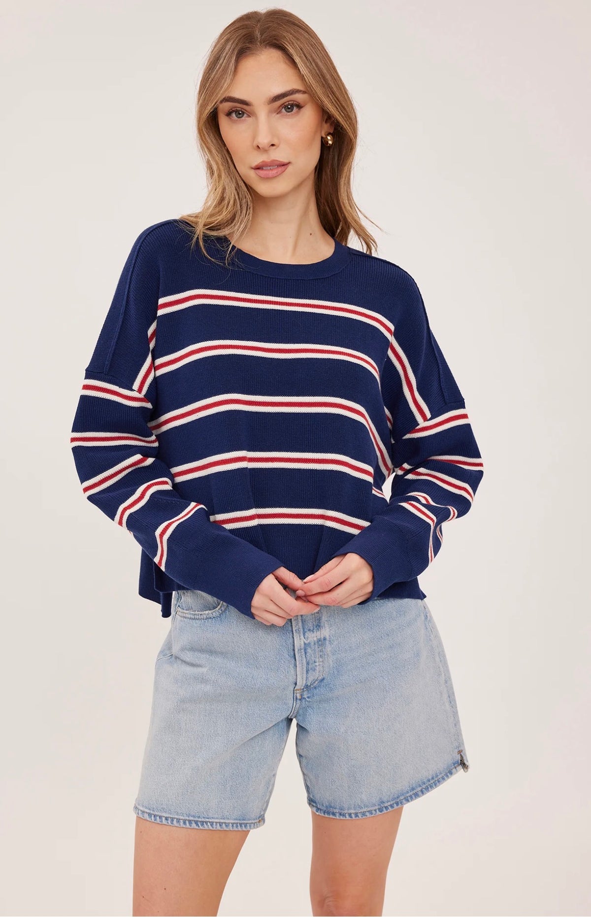 Gentle Fawn Echo Stripe Sweater Navy