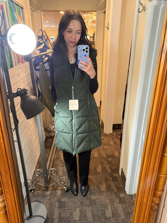 Frandsen Green Puffer Vest Olive Green