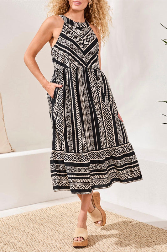 Tribal Halter Maxi Dress