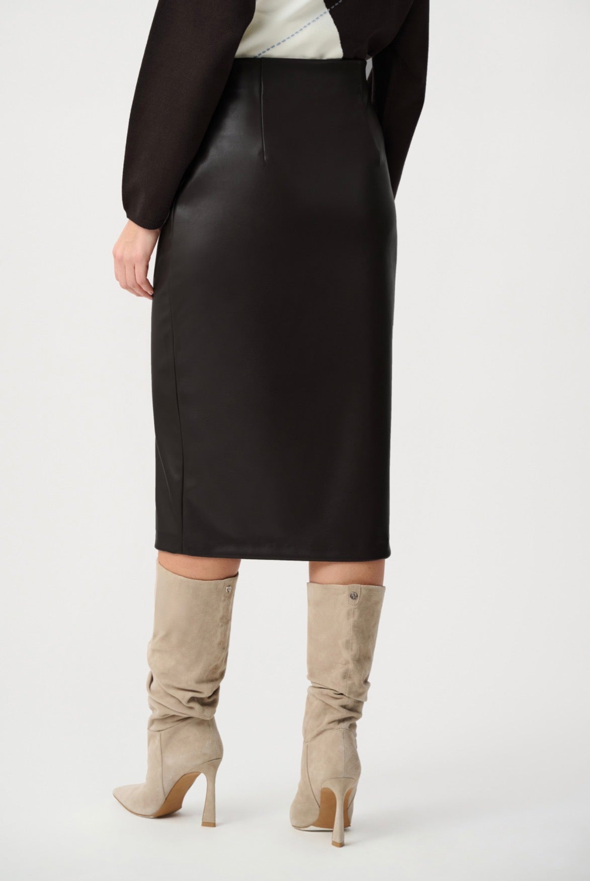 Joseph Ribkoff Bonded Leatherette Pencil Skirt Black 263213