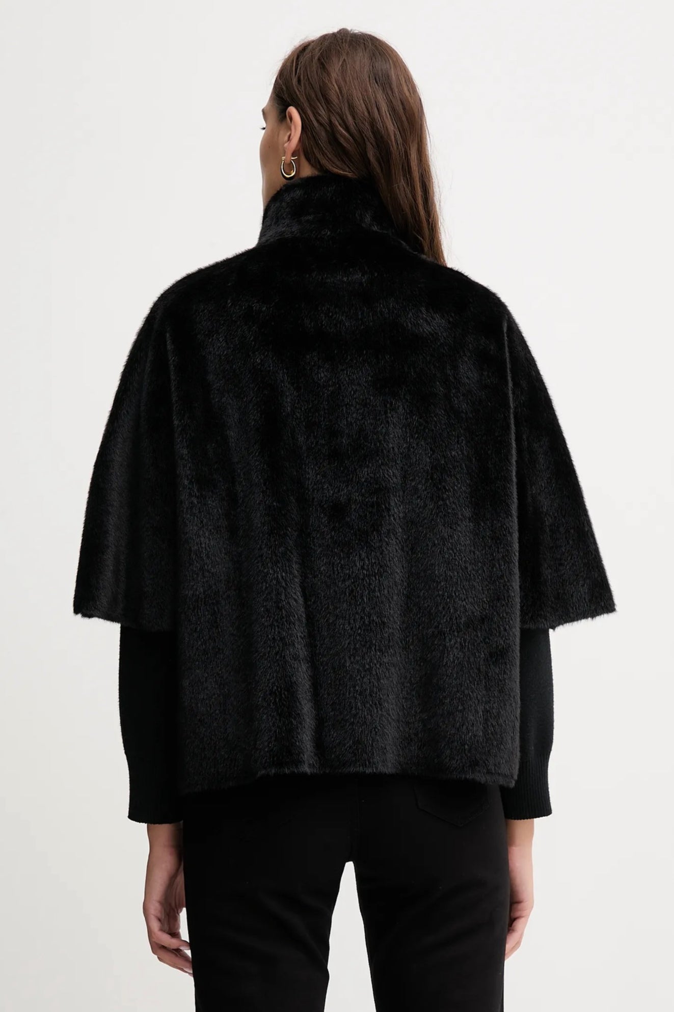 Joseph Ribkoff Bonded Faux Fur Suede Jacket Black 253924