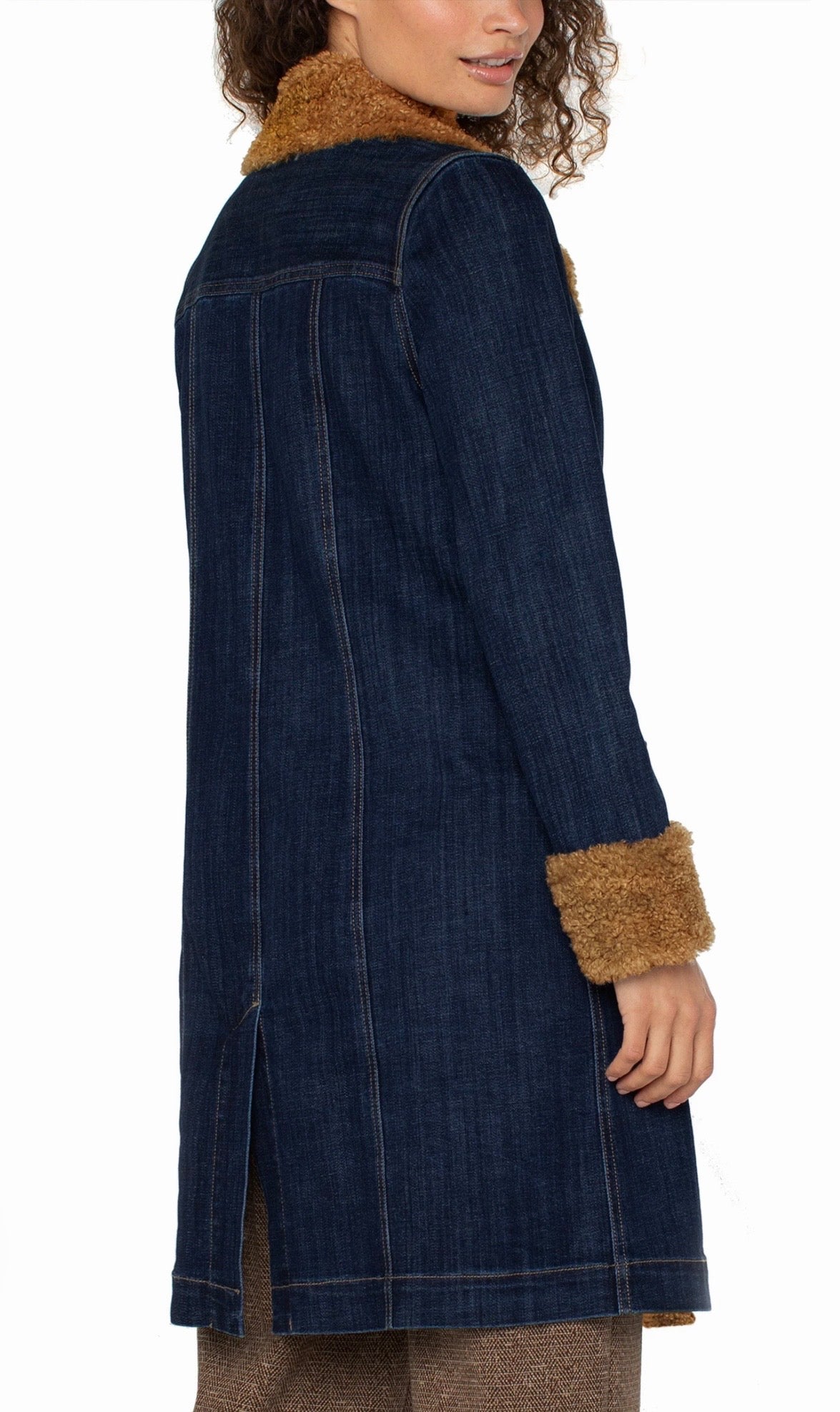 Sherpa Trimmed Notch Collar Jacket