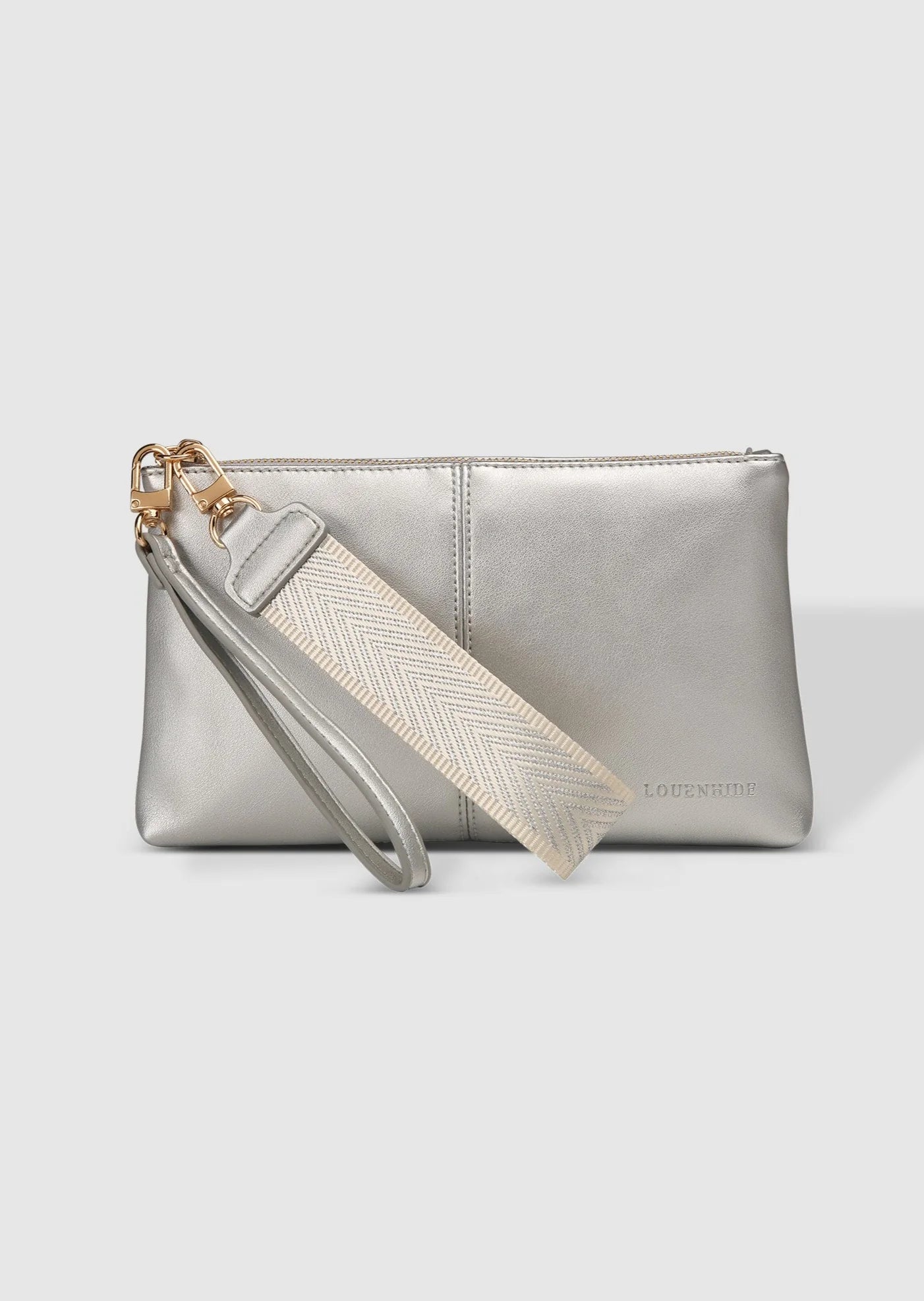 Louenhide Mimi Metallic Clutch Silver