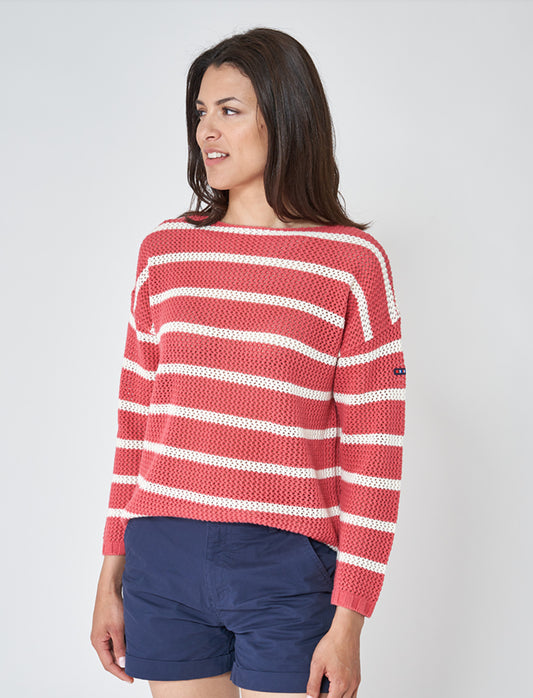 Batela Striped Sweater Red