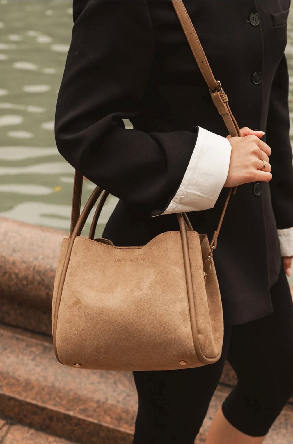 Louenhide Steffie Suede Mini Tote Bag Honey