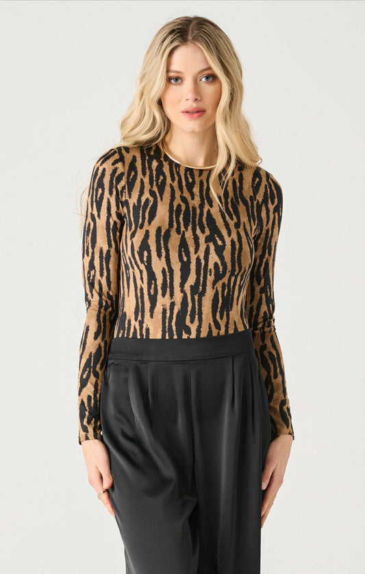 Black Tape Animal Print Bodysuit