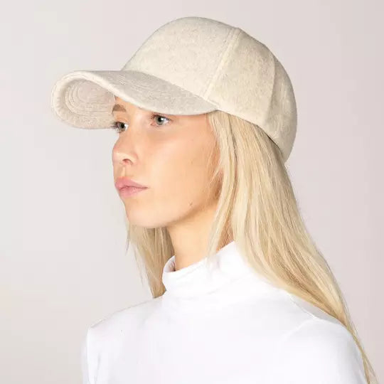 Lyla & Luxe Felt Baseball Hat Oatmeal