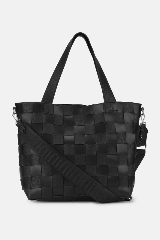 Ilse Jacobsen Braided Cross Body Tote Bag Black