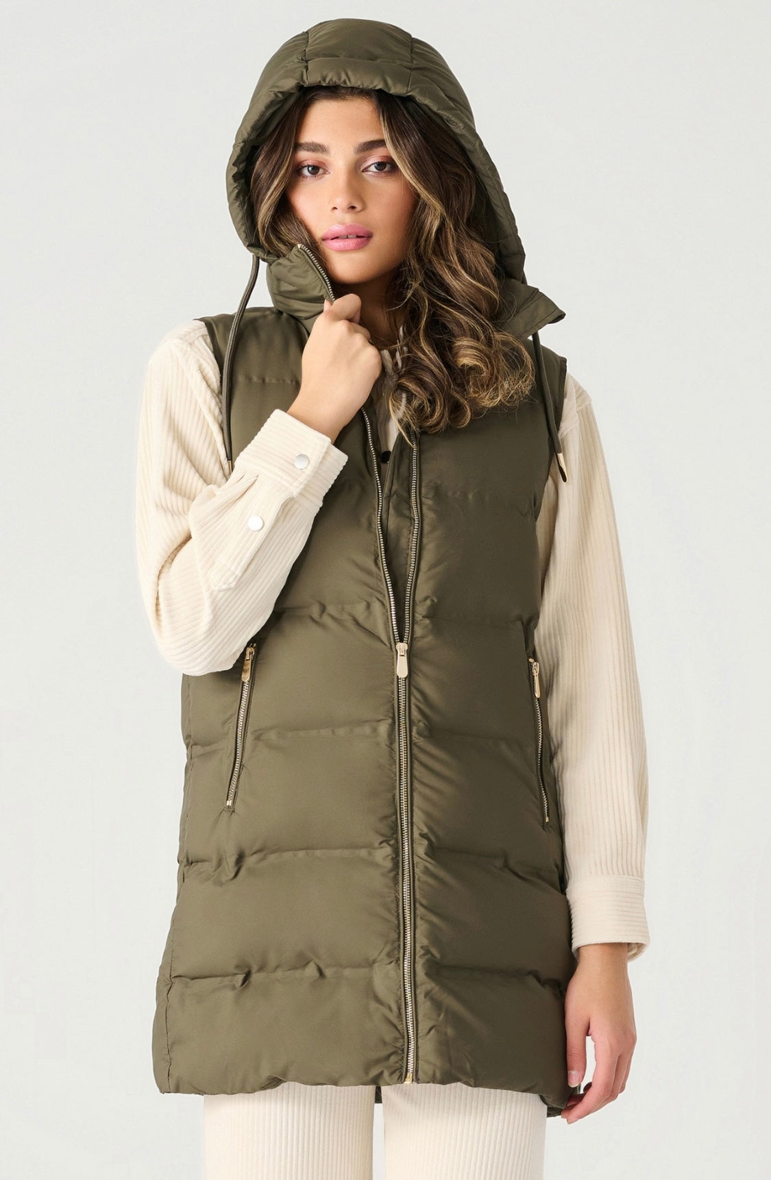 Hooded Puffer Vest From Dex